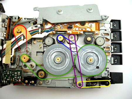 Cassette deck belt diagram